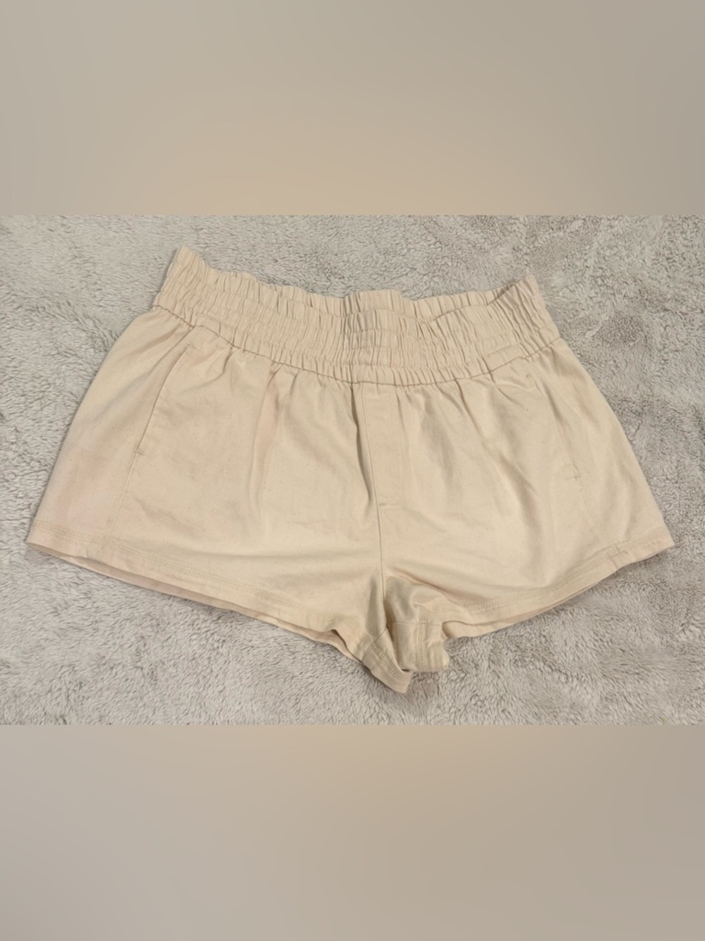 NWT Aerie Cream High-Waist Relaxed Fit Shorts XXL Ivory